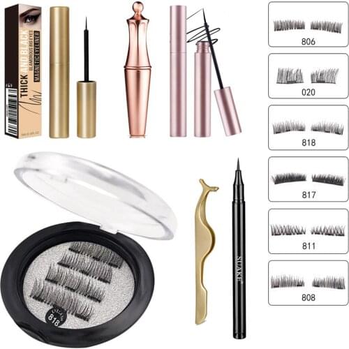 1/2/3 Magnets Magnetic Eyelashes Eyeliner Reusable Magnetic False Eyelashes Handmade Magnetic Eye Lashes Makeup Cosmetics TSLM1