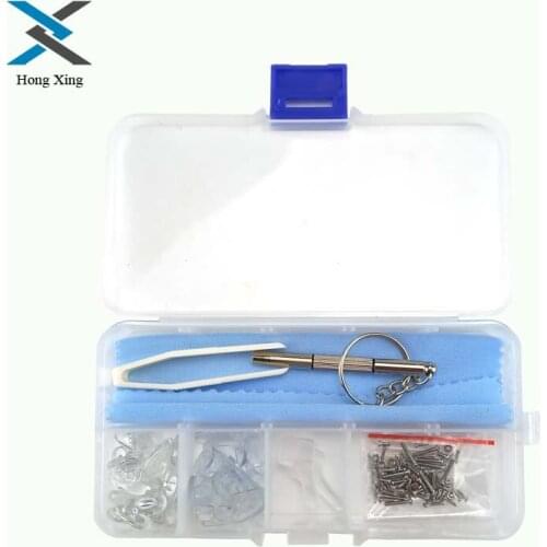 1 Set Glasses Screws Nuts Nose Pad Repair Tool Assorted Kit for Eyeglass Sun Glasses Tiny Screws
