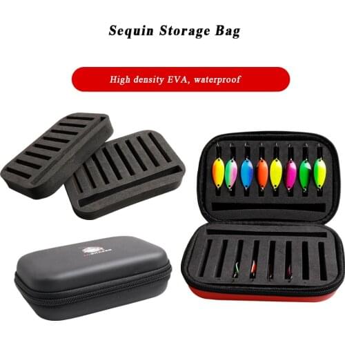 1PC EVA Fishing Lure Sequin Storage Bag Fly Hook Sequin Spinner Baits Wallet Case Spoon Bait Foam Box Fishing Tackle Bag