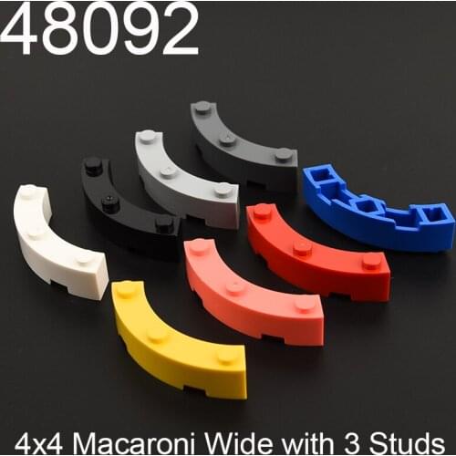 10pcs 48092 Brick Round Corner 4 x 4 Macaroni Wide with 3 Studs Building block accessories parts MOC DIY Education Build Toys