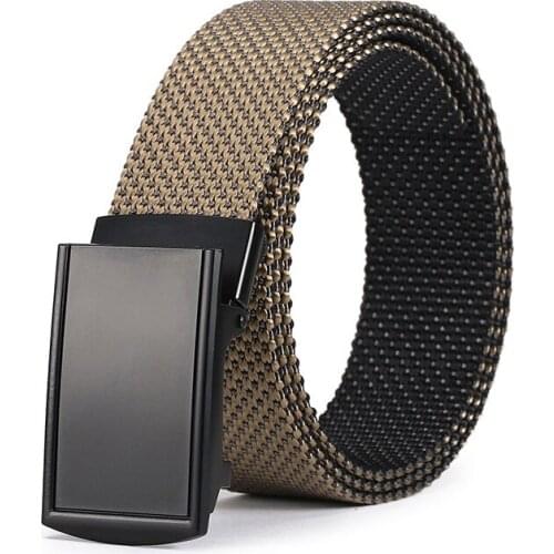 New 120cm Casual Nylon Belt Zinc Alloy Automatic Buckle High Quality Casual Belt Men Women Fashion Belt HEB1