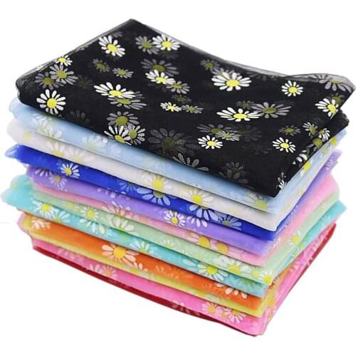 150cm*100cm Small Daisies Lace Mesh Dot Jacquard Soft Tulle Fabric for Dress and Mosquito Net Patchwork Needlework DIY Material