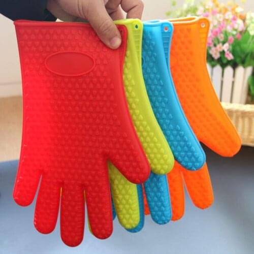 A1696 Microwave Oven Baking Gloves Silicone Kitchen Ware Heat Insulation Five-Finger Hand heat resistant gloves