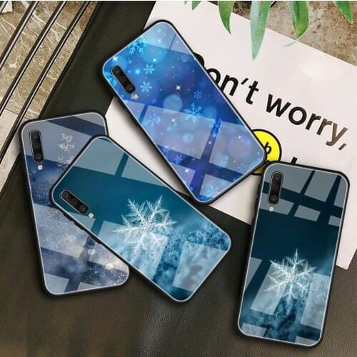 Winter Snow Flowers Tempered Glass Case For Samsung Galaxy A 10S 10E 20S 20E 30S 40 50S 60 70 80 90 6 7 8 Shell