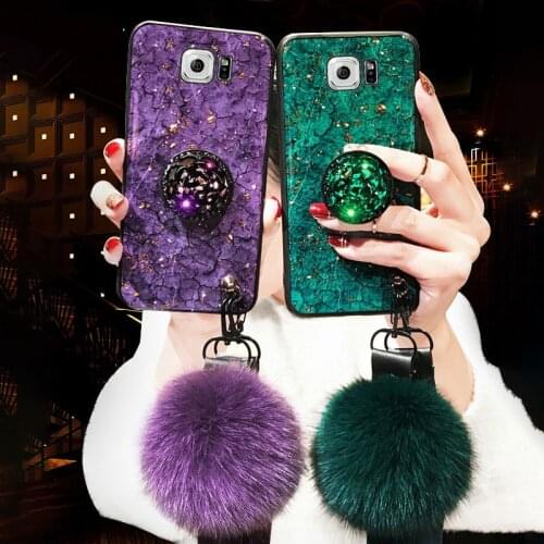 Luxury Plush Fur ball Holder Stand Phone Case For iPhone 12Pro Max 12mini 11ProMax 6 7 8 Plus 5S Soft Silicon Bling Cases