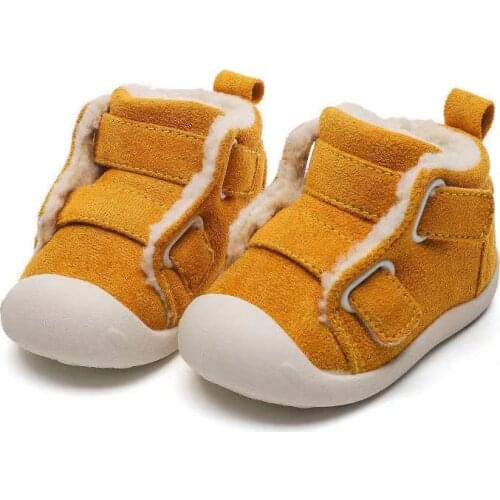 Infant First Walkers Shoes 2020 Winter Baby Girls Boys Snow Boots Warm Plush Outdoor Soft Bottom Non-Slip Toddler Boots