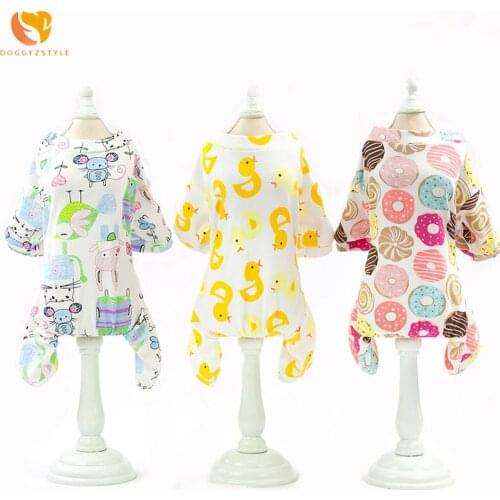 DOGGYZSTYLE Cute Pets Dog Clothes Soft Pajamas Cartoon Jumpsuit For Small Large Dogs Chihuahua Teddy XXL