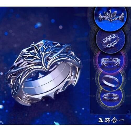 Douluo Continent Combination ring ACG YUN LAN Tang San rings for men Anime Cosplay Prop Gift Adjustable 49mm~62mm new year Gift