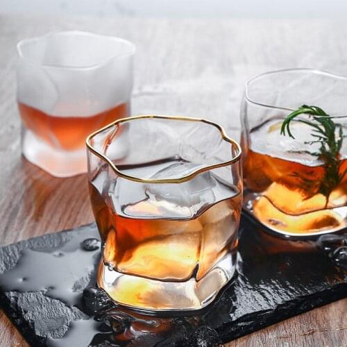 Crystal Whiskey Glass Ice Hockey Whiskey Glass Foreign Wine Glass Japanese Beer Glass Tea Cup Classical Crystal Wine Set