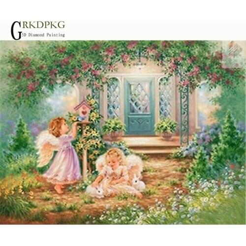 Little angel cc 5d diamond painting full drill square diamond embroidery Cross stitch pictures of rhinestones Wedding decoration
