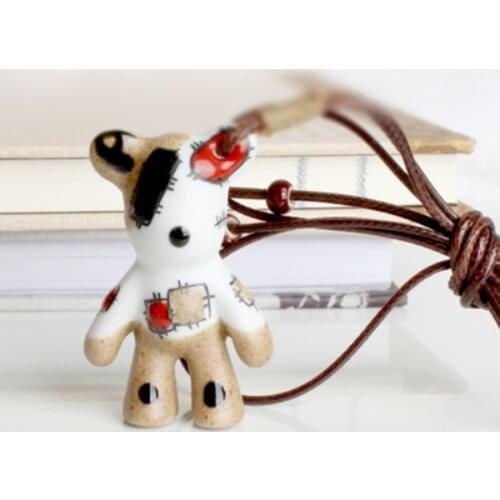 Wholesale Ceramic First Jewelry Necklace Violent Bear Sweater Chain National Wind Accessories Lovely Gift