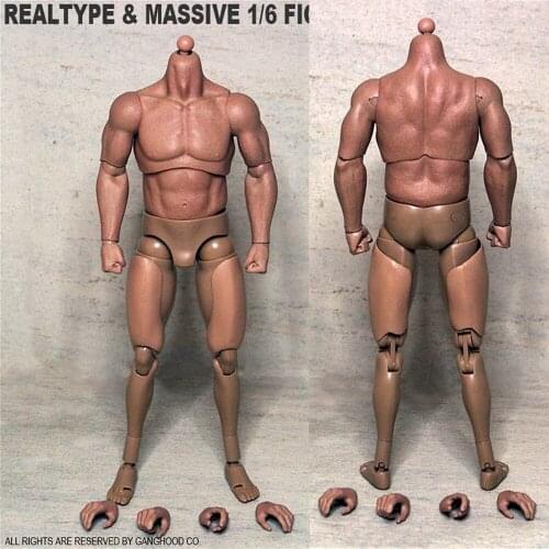 Collection GANGHOOD 1/6 Muscular Strong Action Figure Body For Arnold / Bane Doll Model Toys