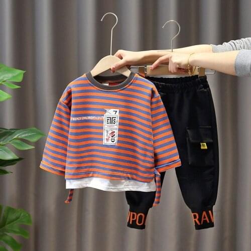 Childrens Boys Clothing Sets 2020 Autumn New Baby Boys Tracksuits Kids Long Sleeve Striped Sweatshirt+pants 2pcs Suit Boys Sets