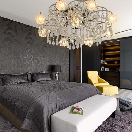 Creative led crystal living room ceiling lamp modern simple atmosphere European restaurant lamp led ceiling lamp lighting lamp