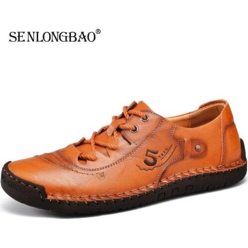 2020 Spring Handmade Classic Vintage Genuine Leather Men Shoes Loafers Oxfords Comfortable Male Casual Sneakers Big Size 38-48