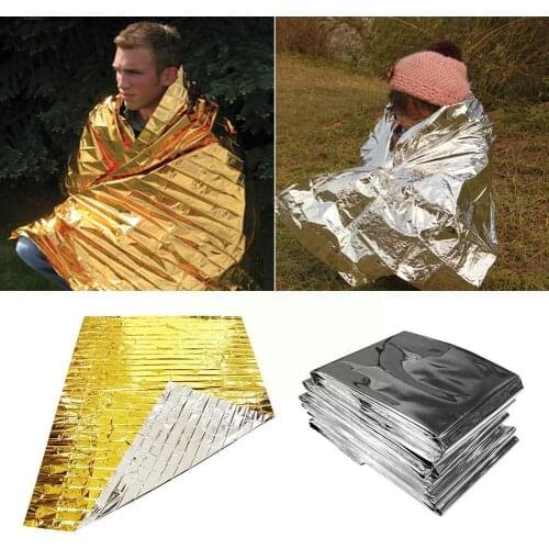 Outdoor Water Proof Emergency Survival Rescue Blanket First Sliver Military Aid Foil Curtain Thermal Space Rescue Tool Blan H2M2