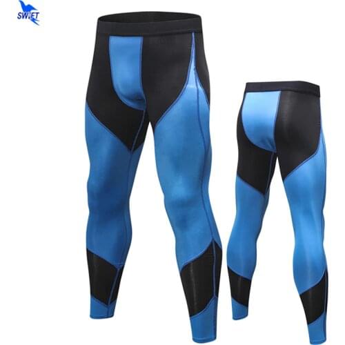 2020 New Compression Pants Patchwork Sports Running Tights Men Jogging Leggings Fitness Gym Clothing Quick Dry Leggings Trousers