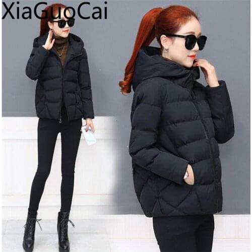 New Winter Thick Cotton Women Coat Loose Hooded Ladies Jackets Slim Small Cotton Jackets Ladies Shorts Parkas