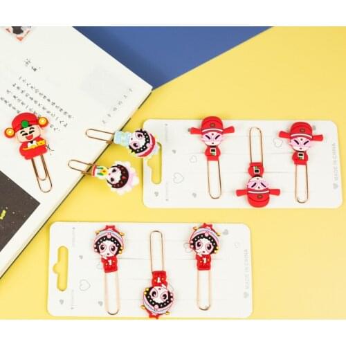 New creative cute Peking Opera metal memo paper clips set index bookmark for books office school stationery supplies