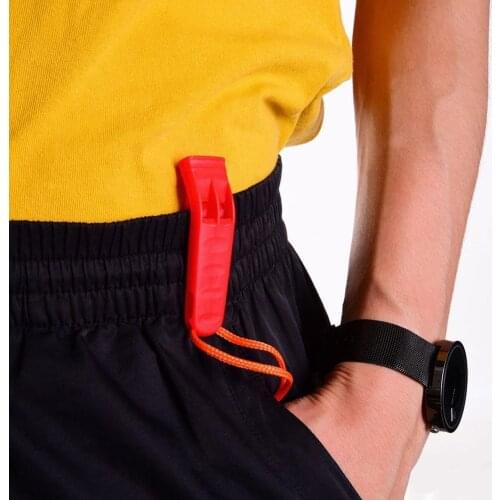 Outdoor Camping Survival Portable Sports Referee Lifeguard Loud PP Whistle Sports Plastic Band Dual Whistle Match Whistles L8B9