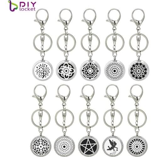 Excellent Stainless Steel Perfume Llaveros Animados Rhinestone Fashion Aromatherapy Alphabet Trinket Keychain 151-160