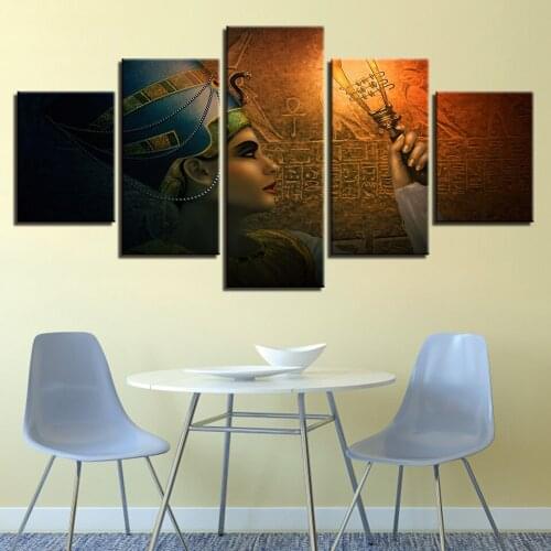 Canvas HD Prints Posters Living Room 5 Pieces Queens Of Egypt Paintings Modular Wall Art Abstract Pictures Home Decor NO Frame