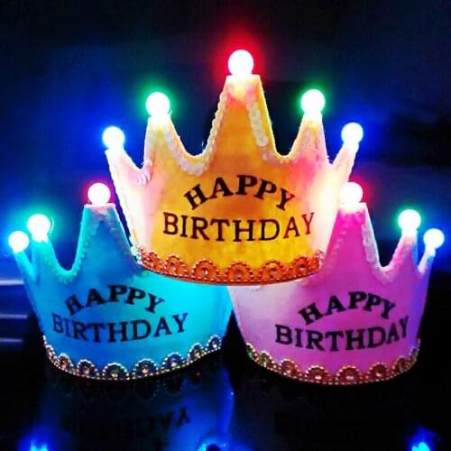 Birthday Party Rave Kids Tiara Costume Accessory Light Up Flashing LED King Crown Hairband Hair Hoop Headband