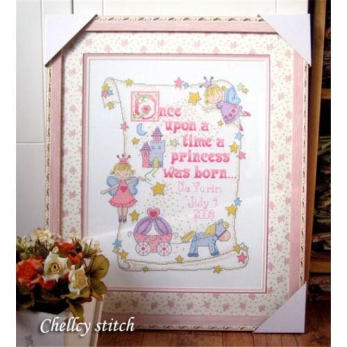 Craft Stich Cross Stitch Birth Certification Cute Girl Cotton Fabric Needlework Embroidery Crafts Counted Cross-Stitching Kit