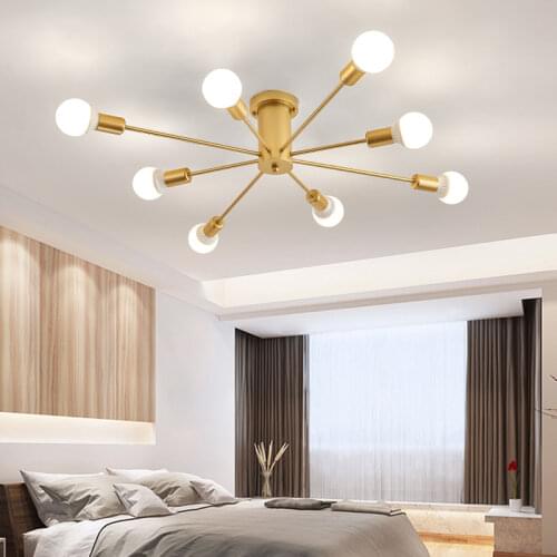 Modern Chandelier Lighting Led Lamp Nordic Spider 6/8/10 E27 Lights Fixture Vintage Industrial Led Ceiling Lamp for Living Room