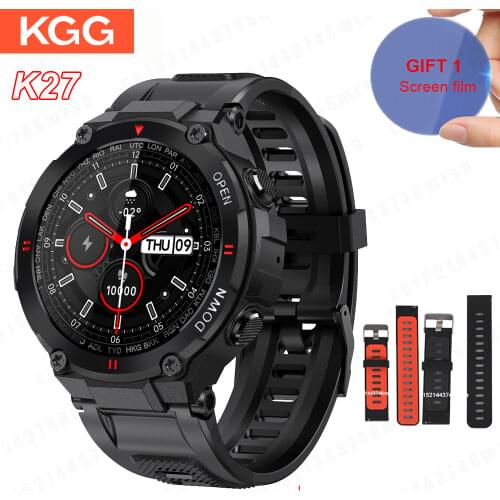 K27 Sports Men Smart Watch Fitness Tracker Heart Rate Blood Pressure Oxygen Monitor Waterproof Smartwatch DIY Watch Face