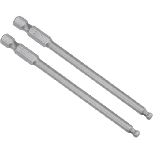 Uxcell 2 Pcs H4 (4mm) Ball End Screwdriver Bits S2 Steel Magnetic 3.9 Inch Long Drill Bit with 1/4 Inch Hex Shank for Drill