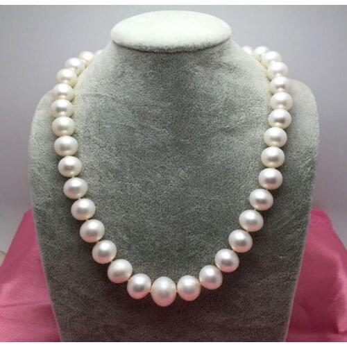 Jewelry Free Shipping natural 12-15mm natural freshwater pearl necklace genuine very light FREE shipping
