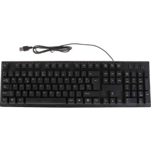 USB Wired Silent Keyboard Waterproof Office 104 Keys Keyboard for Desktop LX9B