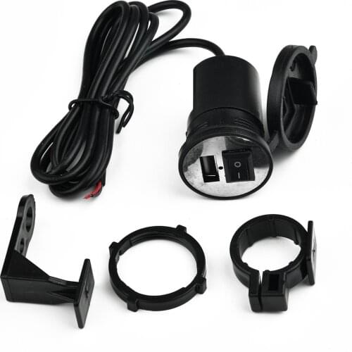 Motorcycle USB Charger USB 5V/2.1A Fast Charging Charger For Motorbike Electric Vehicle Mobile Phone Charger With Switch