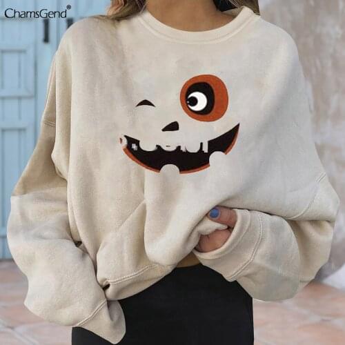 2021 Autumn Winter Women Sweatshirt Plus Size Lady Funny Demon Print Long Sleeve Oversize Harajuku Hoodie Pullovers Streetwear