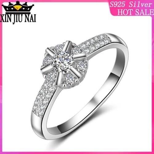 925 sterling silver Elegant womens style with diamond rings and platinum-plated rings Fashionable Ruili Gift Rings
