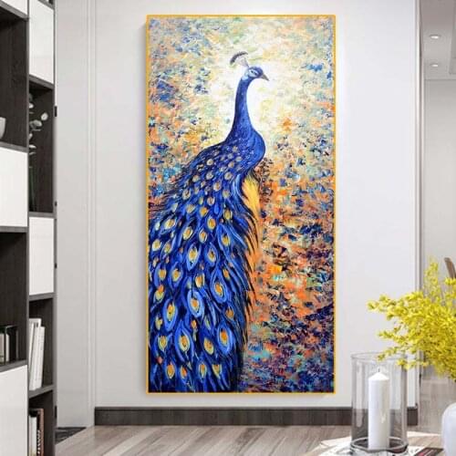 Colorful Animal Peacock Canvas Painting for Living Room Wall Art Posters Prints Modern Bedroom Home Decoration Pictures
