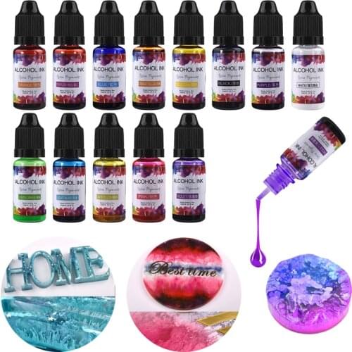 10ml UV Epoxy Resin Pigment Art Ink Alcohol Liquid Colorant Dye Ink Diffusion For DIY Resin Crafts Jewelry Making Tools