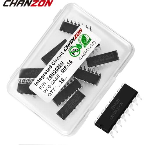 10PCS SN74HC595N DIP 74HC595 SN74HC595 74HC595N DIP16 8BIT SHIFT REGISTERS WITH 3 STATE OUTPUT Logic IC Chip New Original