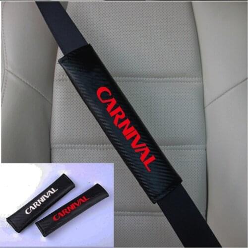 2pcs PU Fashion Car Seat Belt Cover Car Seat belt shoulder Pads For Kia Carnival