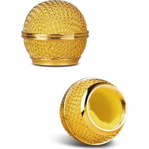 Microphone Mic Grille Replacement RK143G Bag Clip Holder stand For Shure SM58 Handheld Microphone Mikrofon Gold Plated 2 Pack