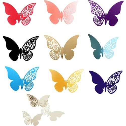 50 Pcs Butterfily Wine Glass Name Place Card DIY Baby Shower Flower Seat Cards Table Mark Birthday Wedding Event Party Bar Decor