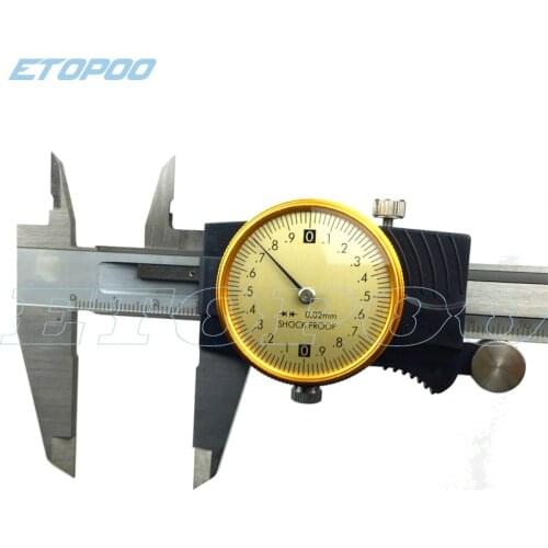 6" 0-150mm/0.02 Dial Caliper Shock-proof Stainless Steel Vernier Caliper Measurement Gauge Metric Measuring Tool