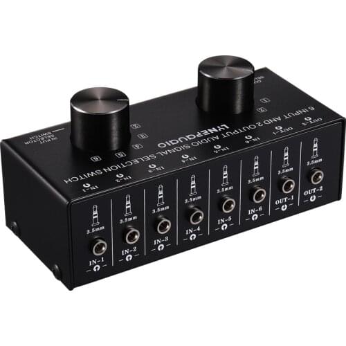 6 in 2 out audio source signal selection switch headphone speaker switch two way switch 2 in 6 out lossless
