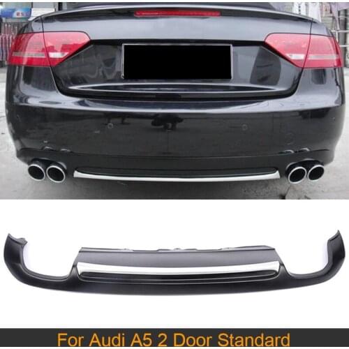 Car Rear Bumper Lip Diffuser for Audi A5 Coupe 2-Door Standard Only 2008-2011 Non-Sline Matt black painted PU diffuser splitter