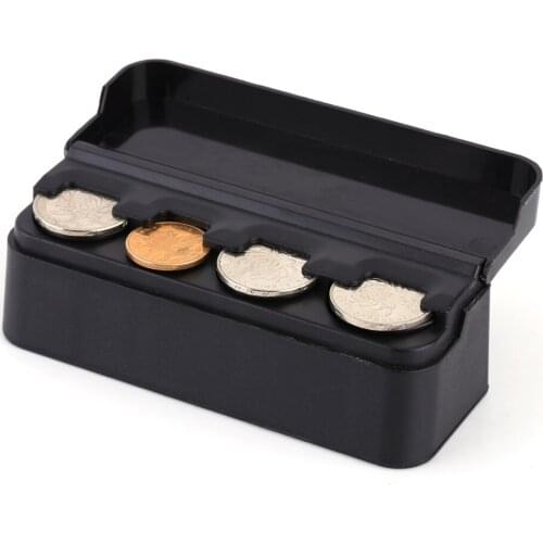 Car Portable Coin Holder Case Storage Box Container Dispenser Organizer for Coins Case Loose Change Money Storage