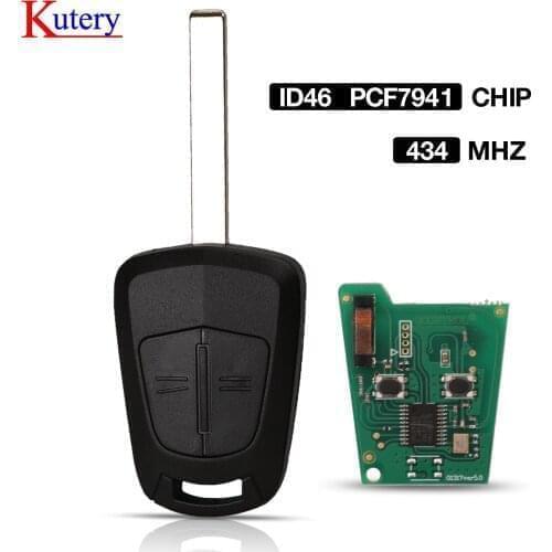 Kutery 10pcs car remote key for Opel/Vauxhall Corsa D 07-12 Meriva B 10-13 Astra H 2004 - 2009, Zafira B 05-13 433MHz PCF7941