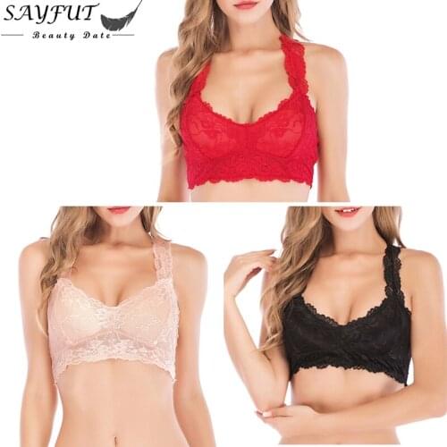 2020 Fashion Women Sexy Bra Lace Ladies Shaping Padded Underwear Crop Bra Embroidery Push Up Strappy Lingerie Top Sexy Lingerie