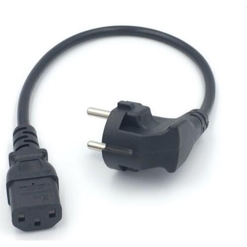 Europe EU plug Germany, France to IEC C13 Power Cord 0.2M /0.5M IEC C13 EU power mains cable AC EU Plug to IEC Kettle C13