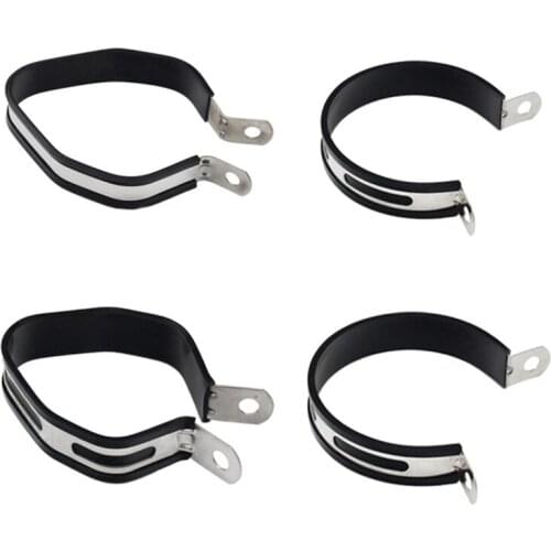 Motorcycle Exhaust Hanger Clamps Strap Mount Bracket Exhaust Pipe Hanger Real Carbon Fiber Silicone Hanging Clamp Bracket